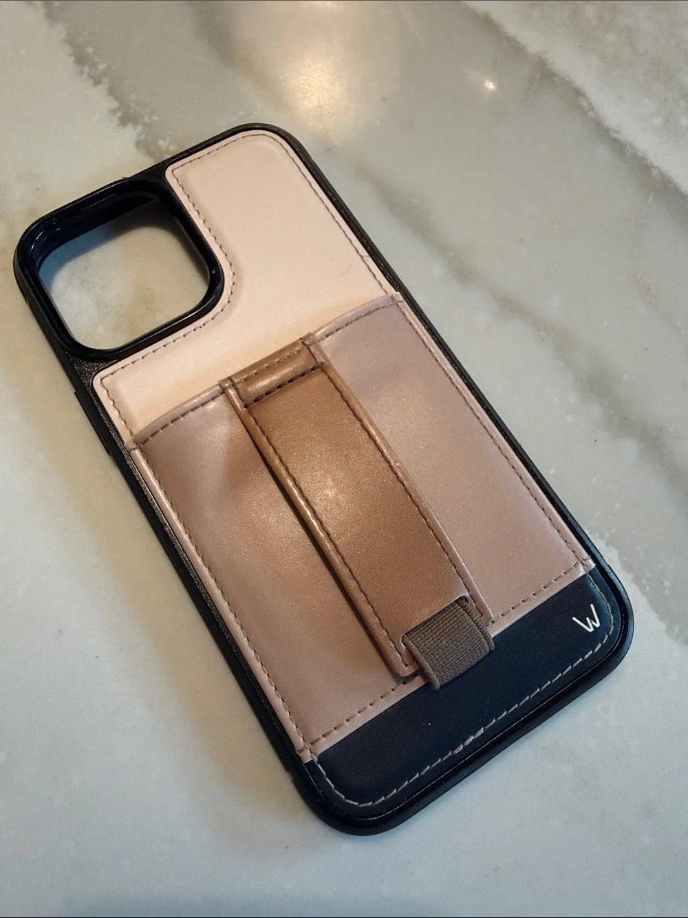 Wallis Pink & Tan Card Holder Phone Case with Kickstand